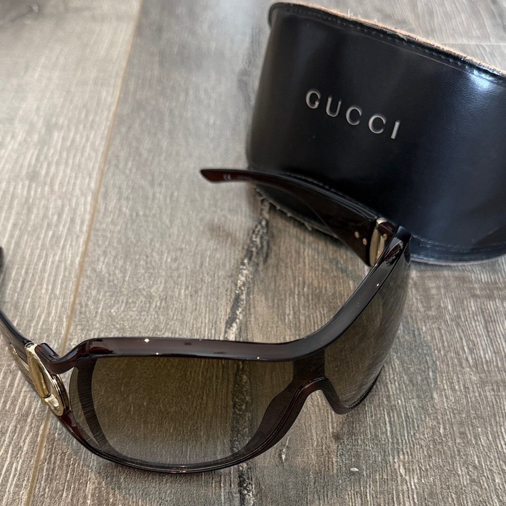 Gucci Dark Brown Sunglasses with Black Case - Picture 2 of 9